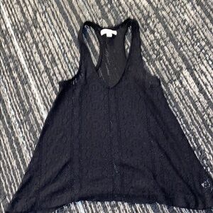 American Eagle Outfitters Black Asymmetrical Sleeveless Tank Top